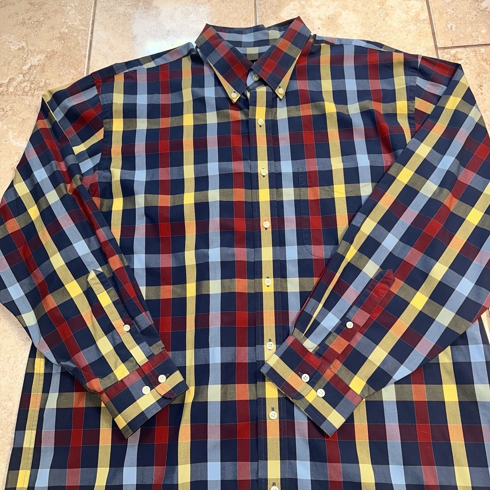 Jos‎ A. Banks Mens Traveler's Checkered Long Sleeve Button Down Shirt XL - Picture 9 of 16